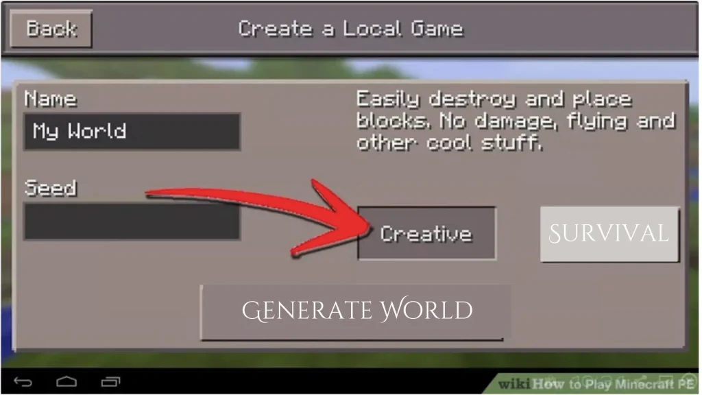 Minecraft Creat New World