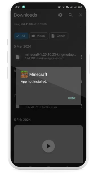 Downloading Process Minecraft APk